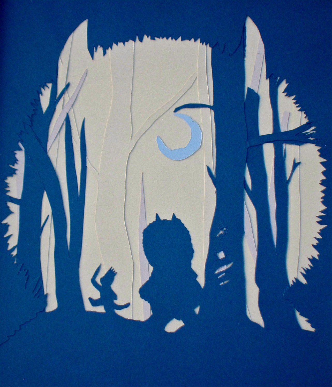 Where The WIld Things Are Hand-Cut Paper Silhouette 8x10