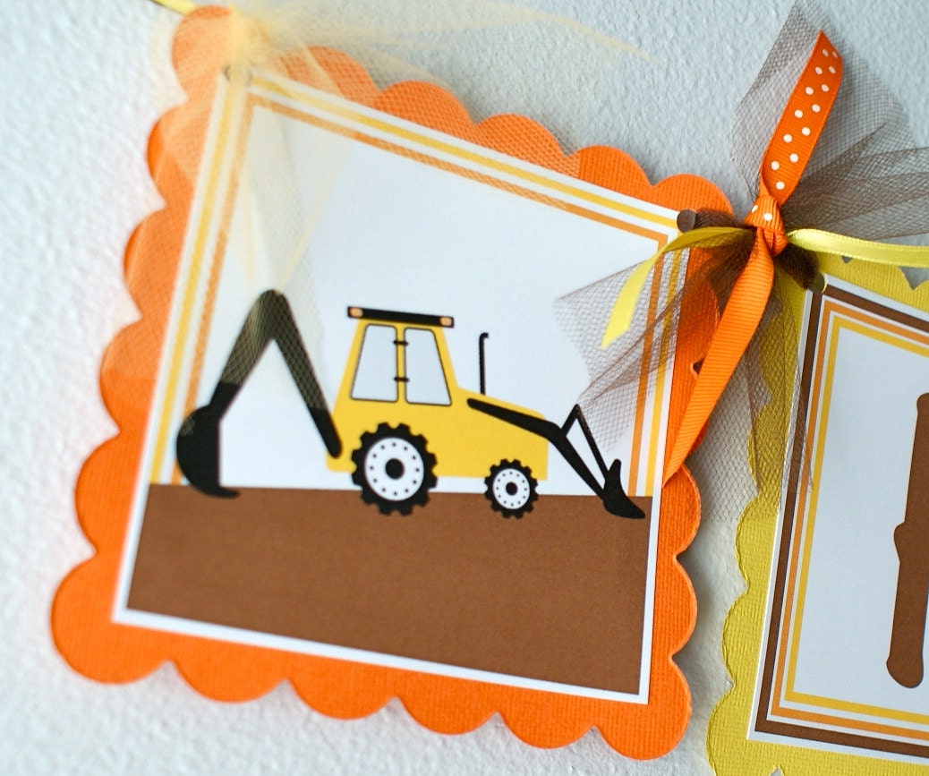 NEW - Construction, Birthday Banner Il_170x135