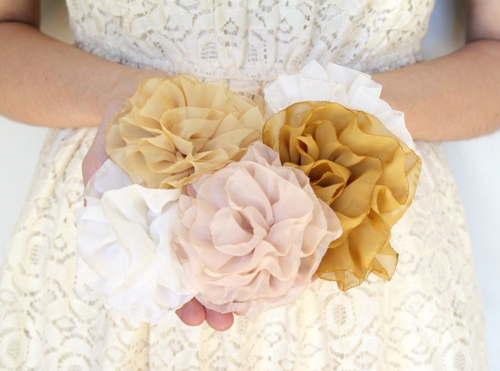 Six  Bridesmaid Hair Clips and Brooches