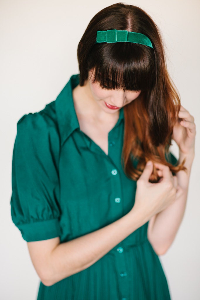 Miss Joan - Green Velvet Headband