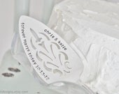 PERSONALIZE your own Hand Stamped Vintage Wedding Cake Server - Add the Names of Bride & Groom and their wedding date