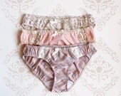 Any Three Bikini Cut Panties for Seventy Dollars Handmade Bohemian Lingerie