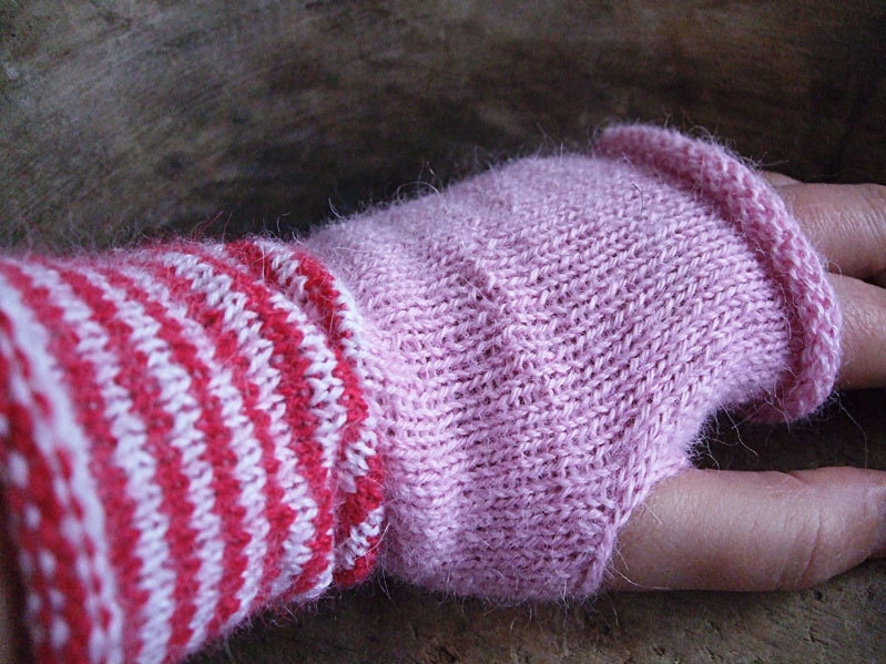 Love mittens - fingerless - handknitted with lots of love