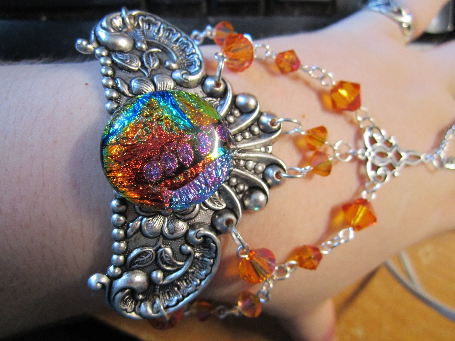 Swarovski Crystal Slave Bracelet of the Fire Maiden