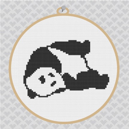 Artecy Cross Stitch. Panda Bookmark Counted Cross Stitch Pattern