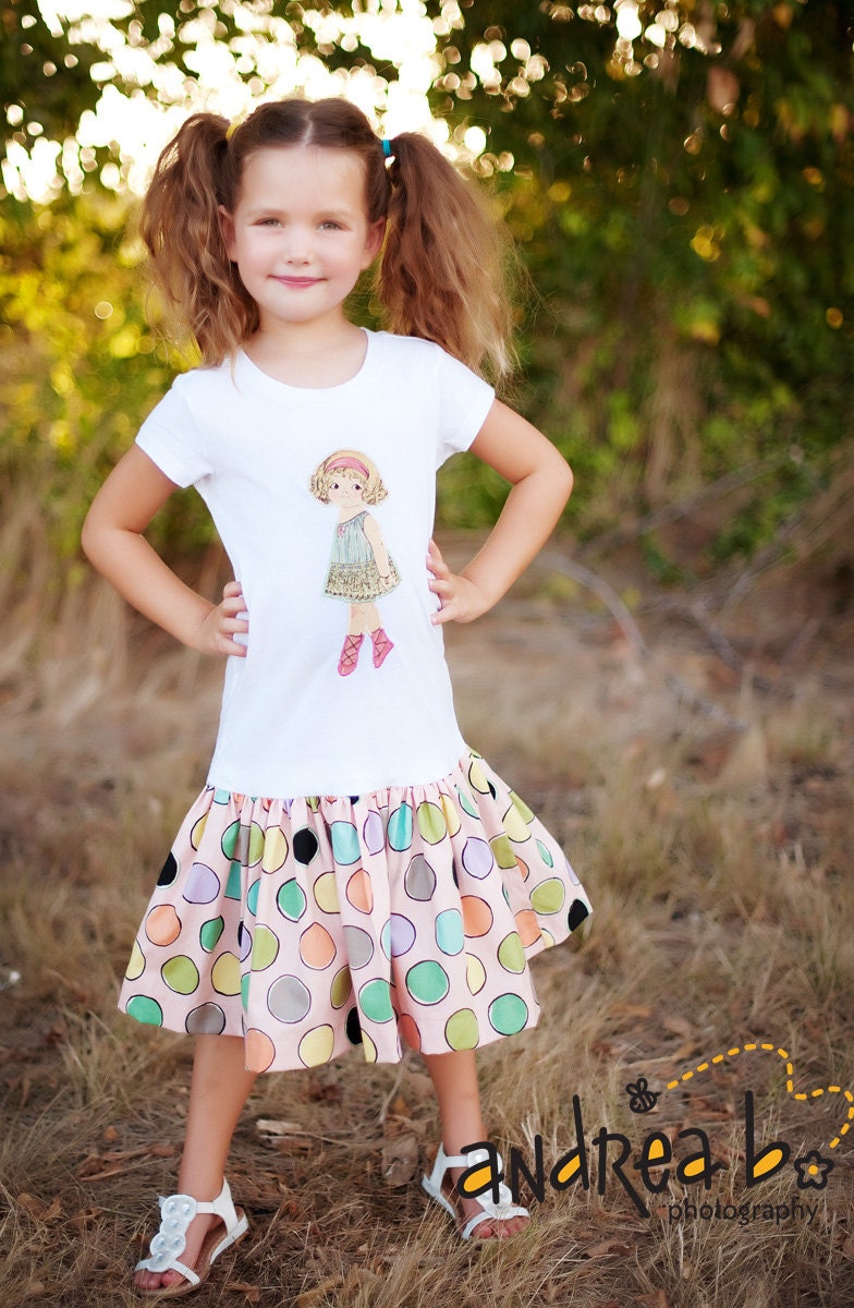 Pink, green, orange, yellow, gray Baby doll dress, for girls, toddler.
