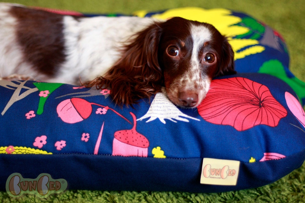 Trees Bright & Blue - Deluxe Bunbed Dog bed for Dachshunds and other small dogs