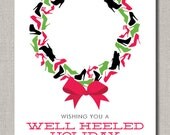A Well Heeled Holiday - Personalized Christmas Greeting Card - Set of 12 flat cards Il_170x135