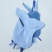 Blue WHALE Ribbon Tag Baby Blanket in Polka Dot Flannel and Minky Blankie Lovey Lovie Baby Gift