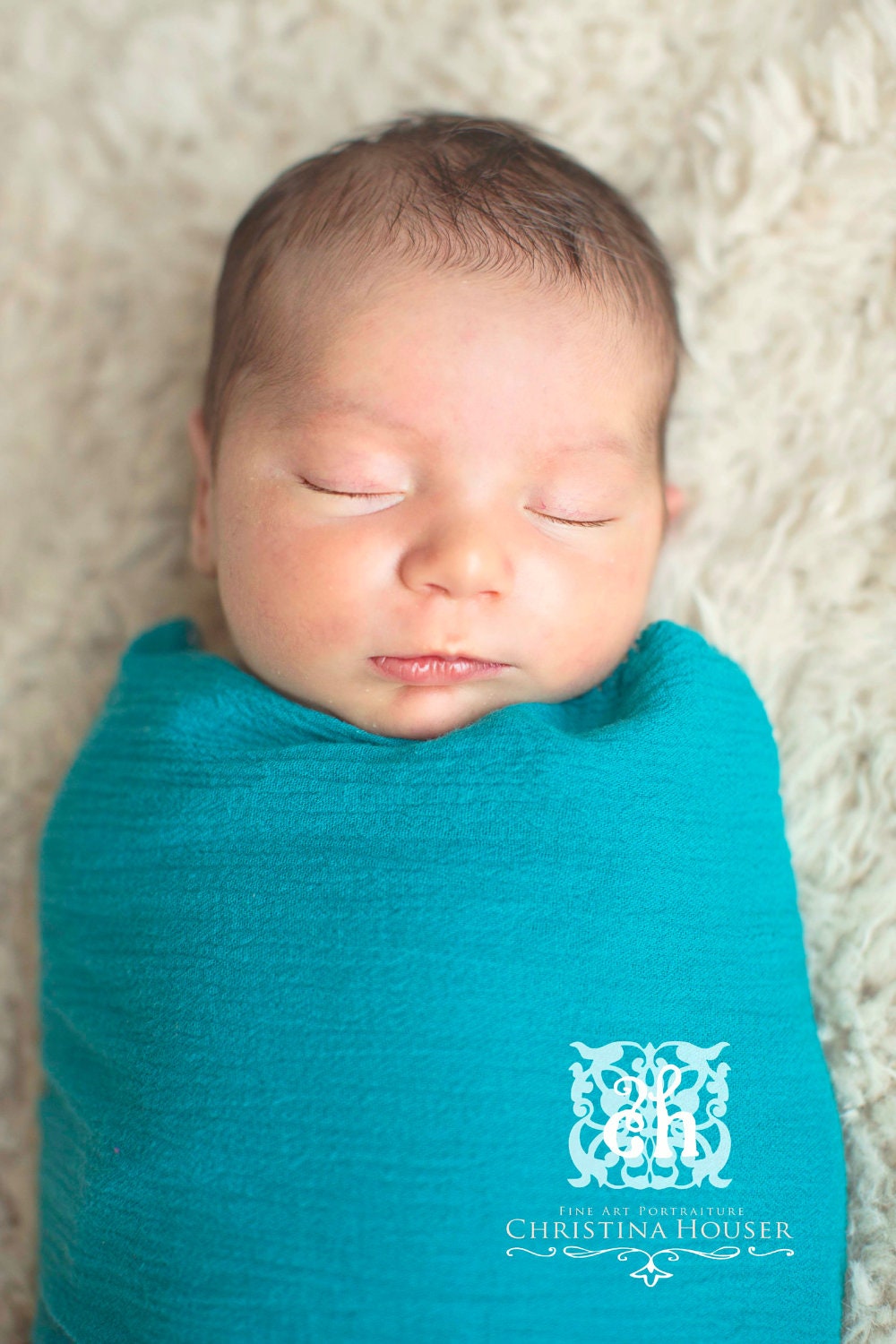 Gauze Baby Wrap Newborn Photography Prop Aqua Blue