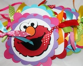 ELMO Girly Birthday Banner - Hot Pink, Lime Green