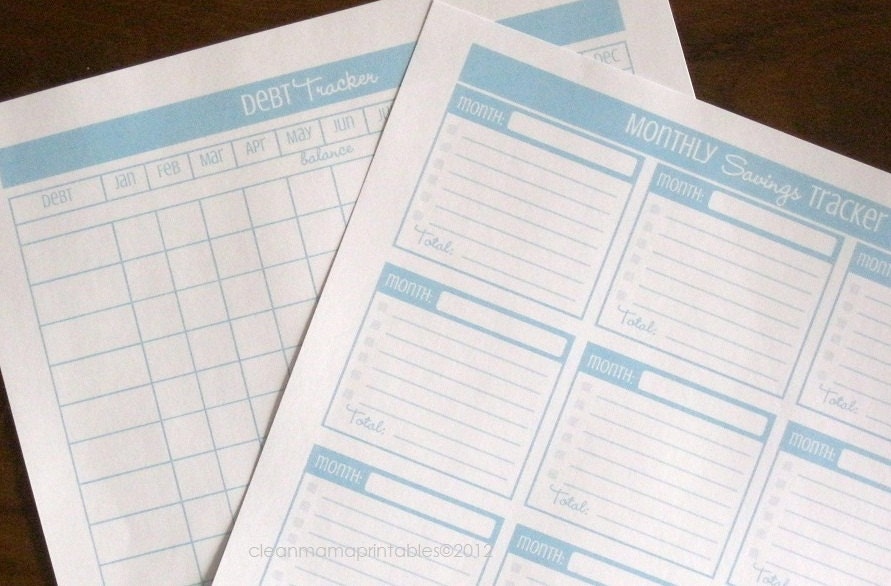 The Budget and Bill Pay Kit - Aqua and Lime - 6 documents - INSTANT DOWNLOAD