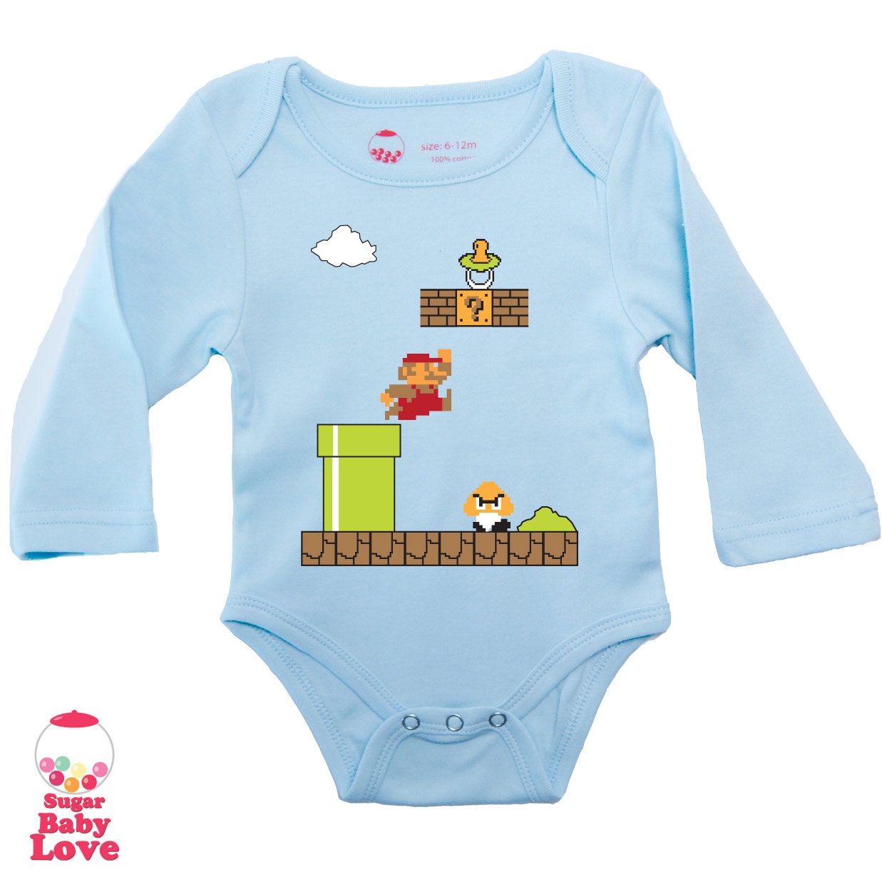 baby super mario onesie