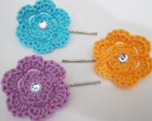 Crochet Flower Doily Hair Pins