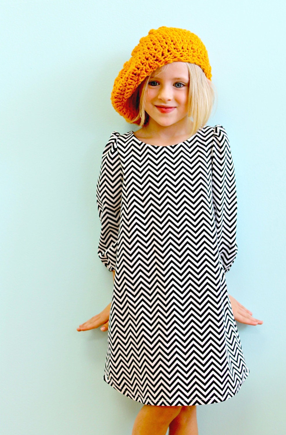 Modern Chic Chevron Shirt Tail long sleeve Tunic Dress