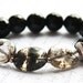 Black Onyx Bracelet. Rutilated Quartz. Stacking Bracelet. Sterling Silver. Faceted Gemstones. Sophisticated Modern Evening Dramatic. Tagt