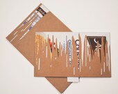 Set of 10 3D Greeting Cards Made from Repurposed Cardboard Boxes, "White Waterfall"