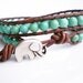 Turquoise Wrap Bracelet Leather with Elephant