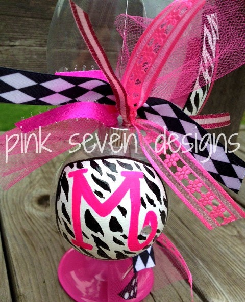 ZEBRA Print Letter Ornament