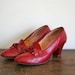 vintage 50s red shoes - ENNA JETTICKS oxblood leather heels / sz 6
