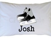 Personalized Hockey Pillow Case, Hockey Skate Pillow Case, Travel or Standard Size, by Cutie Patootie Creations Il_170x135