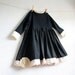 Girl's Black Dress 5T Toddler Clothing Cream Lace Birthday Party Upcycled Clothes Special Occasion Children's Jumper 'MOIRA'