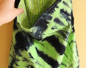 Green and dark blue BATIK Tote BAG / Satchel