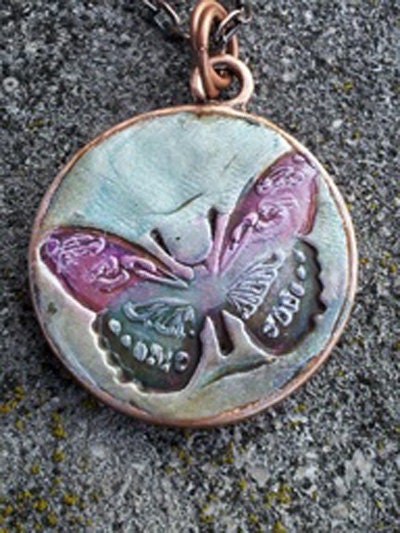 one day at a time - butterfly - simple truths pendant - message jewelry - MADE TO ORDER