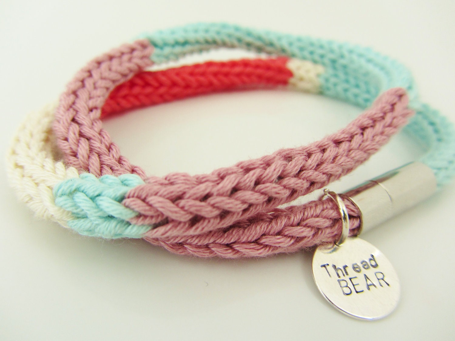 Whimsical Wrap Bracelet in Pastel - Fiber Jewelry