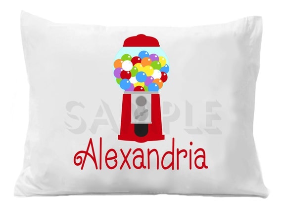 Gumball Machine Pillow Case Personalized Pillowcase Girls or Boys Il_570xn