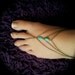 Boho Slave Barefoot Sandal Foot Bracelet Bronze Chain Bohemian Two Turquoise Beads Three Strand Foot Jewellery Barefoot Sandles Tribal