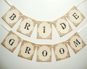 Wedding Bride and Groom Banners Garlands Chair Signs