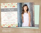 LDS Baptism Photo Invitation (Digital or Printed)- "Dreamy"