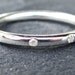Three Diamonds and Sterling Silver Stacking Round Shank Ring 925 Handmade Size: 6 3/4
