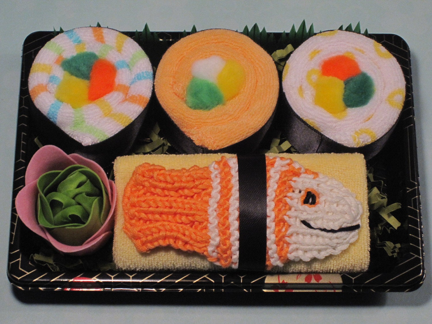 Baby Shower Sushi Baby Gift - Neutral Baby Gift - Orange Tawashi Fish
