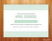 Modern Chevron Bridal Shower Invitation - 5x7 JPEG Printable DIY File