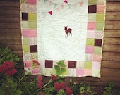 custom bepoke personalized girls crib or cot quilt