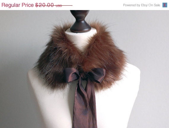 SALE 10% OFF Brown faux fur collar - imali