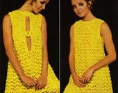 Vintage Dress with Front or Back Opening Crochet Pattern PDF 475 from WonkyZebra