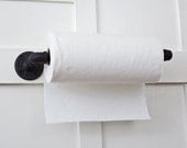 Plumbing Pipe Kitchen Paper Towel Holder Dispenser - Reclaimed Industrial Steel Plumbing Pipe // Ebonized Rust Patina