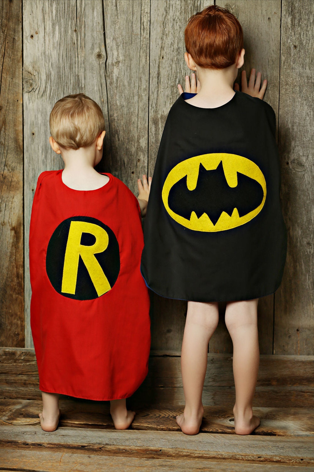Superhero reversible childrens cape with mask - BATMAN AND ROBIN