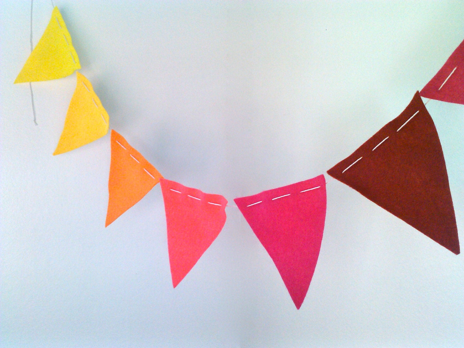 Bunting Flags- Ombre Sunset Colors eco felt pennants Yellow, Orange, Pink, Burgundy Il_570xn