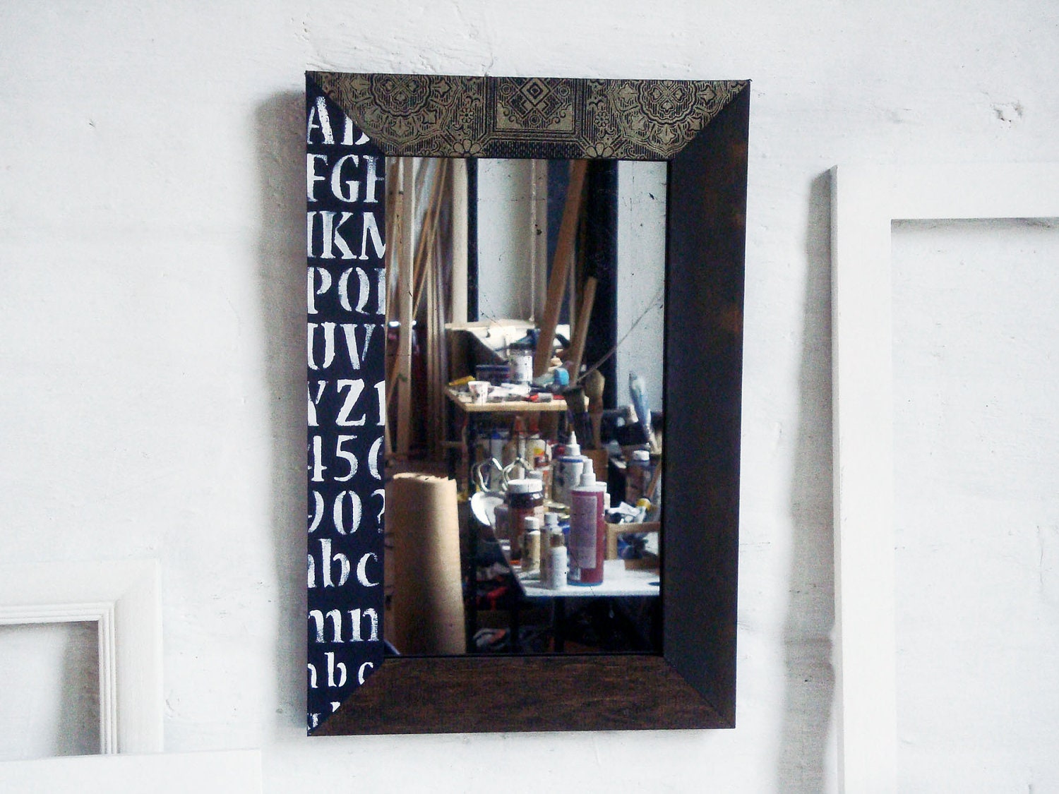 Mismatched Frame & Gilded Gray Glass Mirror - TheFrameAndMirror