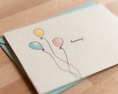 hooray balloons baby teal card