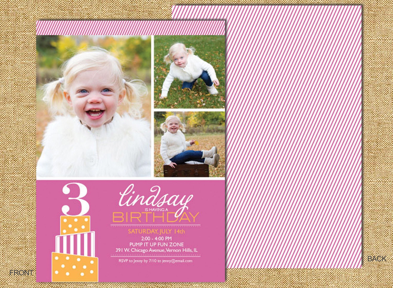Birthday Cake Kids Birthday Party Invitation