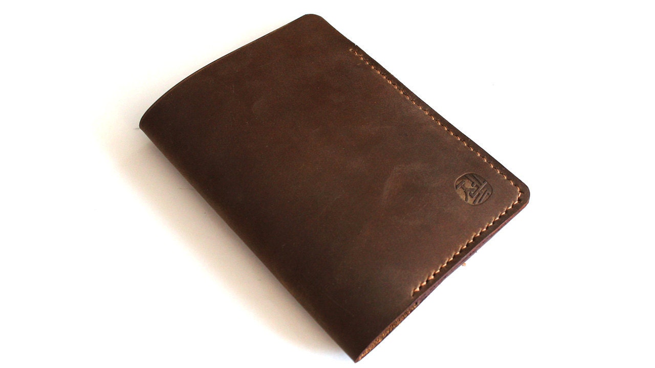 Hand-stitched Passport cover in Soil Brown (Free Monogram)