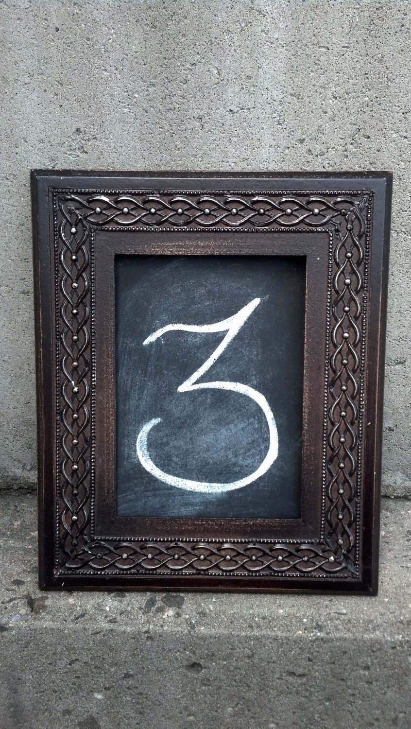 SET OF 10 TEN Vintage Style Brown Frames Chalkboard Table Number Frames Picture Photo Rustic Antique Wedding Baroque Shabby Chic 4x6