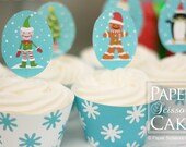 Let It Snow Printable Christmas Topper Wrapper Set With Santa, Snowman, Gingerbread Man, Elf, Penguin- Simply Print, Cut, Assemble, Enjoy