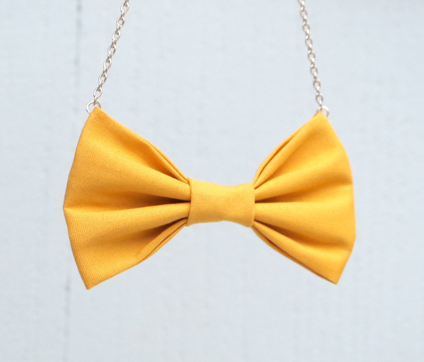 Mustard Yellow - Bow Tie Necklace