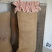 Burlap Christmas Stocking with Ticking Ruffle